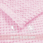 Exclusivo Mezcla Fleece Throw Blanket Extra Large, Super Soft and Warm Blankets for Couch, Sofa and Bed Waffle Textured, Cozy, Fuzzy and Lightweight (Light Pink, 50x70 Inches)
