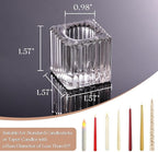 LETINE Glear Candlestick Holders Set of 12 - Elegant Cube Taper Candle Holders for Rustic Wedding Centerpieces, Valentines Day Decorations, Party Decorations, and Home Decor