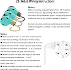Ceiling Fan Switch ZE-268S6 3 Speed 4 Wire Bronze Zing Ear For Ceiling Light Fans Lamps and Wall Lights Pull Chain Switch Replacement On-Off with Pull Chain,1 Pack