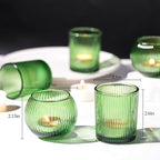 Green Votive Candle Holders Set of 10- Round Green Candle Holders Bulk, Glass Candle Holder for Wedding Home Decoration, Tea Lights Candle Holder for Bridal Shower, Party & Gift