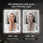 60 x 30 LED Vanity Mirror for Bathroom, Frontlit & Backlit LED Mirror for Bathroom with 3 Colour Lights, Wall Vanity Mirror with Anti-Fog, Shatterproof & Memory Function, Perfect for Modern Bathrooms