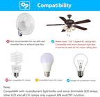 Universal Ceiling Fan Remote Control and Receiver Kit for Hampton Bay Hunter Harbor Breeze, 3-Speed Light Dimmer, Replacement for FAN28R FAN-53T L3H2010FANHD CHQ7078T UC7078T Fan-HD HD5 Kit