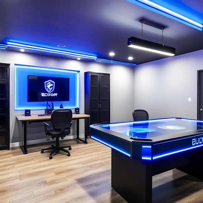 iNextStation Blue LED Strip Light, 16.4ft 5M 2835 SMD 300 LEDs 12V Flexible Cuttable LED Tape Light for Bedroom Kitchen Cabinet Wardrobe TV (Power Adapter Included)