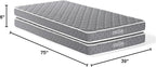 Modway Emma 6" Twin Mattress Foam Set of 2, White