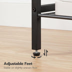 HOOBRO Side Table, 3-Tier Tall End Telephone Table with Adjustable Mesh Shelves, Small Entry Table for Living Room Bedroom Hallway or Office, Rustic Brown and Black BF01DH01G1