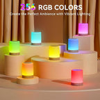 Night Light for Kids Baby, Dimmable Touch Lamp for Nursery, 11 RGB Colors 5 Brightness, Portable Rechargeable Bedside Table Lamp for Nightstand, Kids Night Light for Bedroom Living Room, Dark Brown