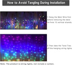 Rainbow Fairy String Curtain Lights with Remote, Twinkle LED Ombre Light Curtain for Girls Room, Bedroom, Teen Room, Kid's Room, Unicorn Theme, Party, Christmas Décor Gift (Rainbow)