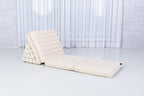 Leewadee Comfortable Japanese Floor Mattress - Thai Floor Bed with Triangle Cushion - Futon Mattress - XL Extra Long Thai Massage Mat, 89 x 20 inches, Ecru, Kapok Filling