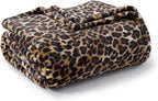 BEDELITE Leopard Print Throw Blanket – Soft Cheetah Blanket for Bed & Couch, Cozy Lightweight Fleece Animal Print Throw, 50"x 60", Brown