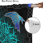 Viking Curtains Ancient Nordic Magic Rune Curtains Nordic Mythology Viking Bird Pattern Printed Curtains Bedroom Living Room Decoration Blackout Curtains W42 * L54 Inch