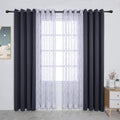 BONZER Mix and Match Curtains - 2 Pieces Branch Print Sheer Curtains and 2 Pieces Blackout Curtains for Bedroom Living Room Grommet Window Drapes, 54x63 Inch/Panel, Grey Dark, Set of 4 Panels