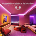 GUPUP LED Lights Strip 100 FT, LED Lights for Bedroom 100ft, RGB Rope Light for Room, Bluetooth APP Control,Color Changing Strip, Sync with Music,para Cuarto, for Bedroom Home Party Decoration