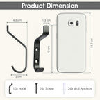 GlazieVault Coat Hooks Wall – Door Hooks (10 Pack) - Heavy Duty Wall Mounted - Premium Design Rust Free Hooks