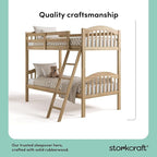 Storkcraft Long Horn Twin-Over-Twin Bunk Bed (Natural) - GREENGUARD Gold Certified, Converts to 2 Individual Twin beds
