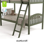 Storkcraft Long Horn Twin-Over-Twin Bunk Bed (Olive) - GREENGUARD Gold Certified, Converts to 2 Individual Twin Beds