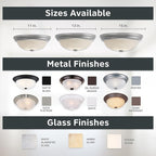Designers Fountain 15 in 3-Light Flush Mount Ceiling Light, Pewter with Alabaster Glass Shade, 1257L-PW-AL