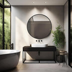 Circle Mirror 26 inch, Black Round Mirror, Round Bathroom Mirrors Metal Frame, Circle Mirrors for Living Room, Bathroom, Wall, Hallway.