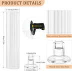 Hurricane Candle Holder Thickened Ribbed Cylinder Covers Taper Candle Sticks Holder Glass Tall Candlesticks Holders Centerpiece for Wedding Dining Table, 10 Pcs