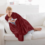 Utopia Bedding Fleece Blanket Throw Size Burgundy 300GSM Luxury Anti-Static Fuzzy Soft Microfiber Blanket for Couch, Sofa and Bed (60x50 Inch)