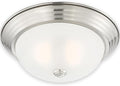 DESIGNERS FOUNTAIN Reedley 3-Lights Flush Mount Ceiling Light, 15 Inch Lighting Fixture for Kitchen, Bedroom, Bathroom, and Hallway, Satin Platinum with Etched Glass, 1257L-SP-W