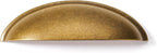 khtumeware 10 Pack 3-3/4" Antique Brass Drawer Pulls Cabinet Cup Pulls Vintage Kitchen Hardware Cabinet Handles Drawer Handles Knobs 3-3/4 inch Hole Center
