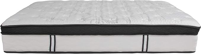 Flash Furniture Capri Comfortable Sleep 12 Inch CertiPUR-US Certified Memory Foam & Pocket Spring Mattress, Full Mattress in a Box White