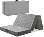 Foldable Mattress Full 6 inch -Portable Grey Memory Foam Folding Matress with Washable Cover for Camping Travel Guest Room Home Use-Non-Slip&Easy Storage