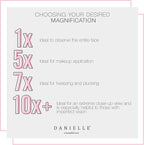 Danielle Creations 6.75-Inch Double Sided Vanity Makeup Mirror with Ultra Vue Glass, 12x Magnfication, Clear Acrylic