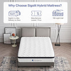 10 Inch King Size Hybrid Mattress - Medium Firm, Memory Foam & Pocket Springs, Motion Isolation, Edge Support, Pressure Relief, Ships Compressed