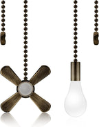 Ceiling Fan Pull Chains With Decorative, 2 Pieces Of Copper Ceiling Fan Chain Extenders 13.6 Inches Fit All Standard Ceiling Fans And Light Fixtures，Pull Chain Extension With Connector.