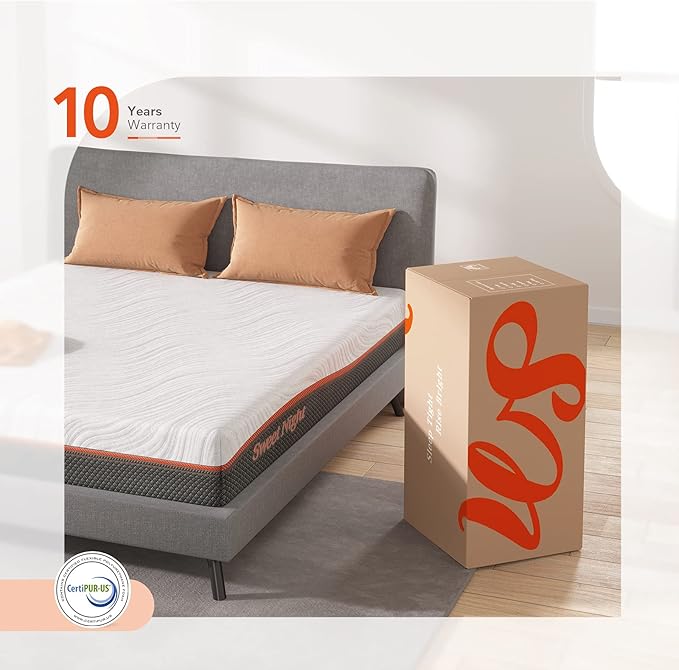 Sweetnight King Size Mattress, Individually Wrapped Coils for Motion Isolation, with Moisture Wicking Adaptive Cover, Medium Firm Bed Mattress, King Size, White & Grey, 10 Inch
