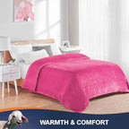 Walensee Fleece Blanket Plush Throw Fuzzy Lightweight (Throw Size 50x60 Hot Pink) Super Soft Microfiber Flannel Blankets for Couch, Bed, Sofa Ultra Luxurious Warm and Cozy for All Seasons