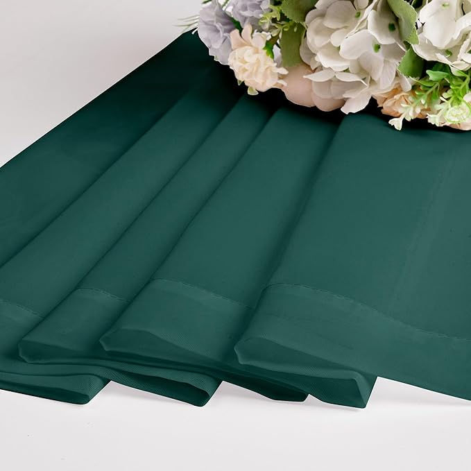 OWENIE Sheer Curtains 63 inch Length 2 Panels Set, Light Weight Soft Solid Light Filtering Fimly Sheer Curtains for Bedroom Living Room, Rod Pocket Window Treatments, Hunter Green, 42Wx63L Inch