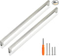20 Pack 15 Inch Stainless Steel Square Cabinet Pulls, Brushed Nickel Finish, Easy to Install, Durable, Ambidextrous, 384mm Hole Centers