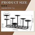 Fireplace Candelabra Candle Holder Matte Black Metal Candleholder with 6 Candle Stands Mantle Decor for Flameless or Wax Pillar Candle Floor Table Centrepiece Christmas Wedding Party Decoration