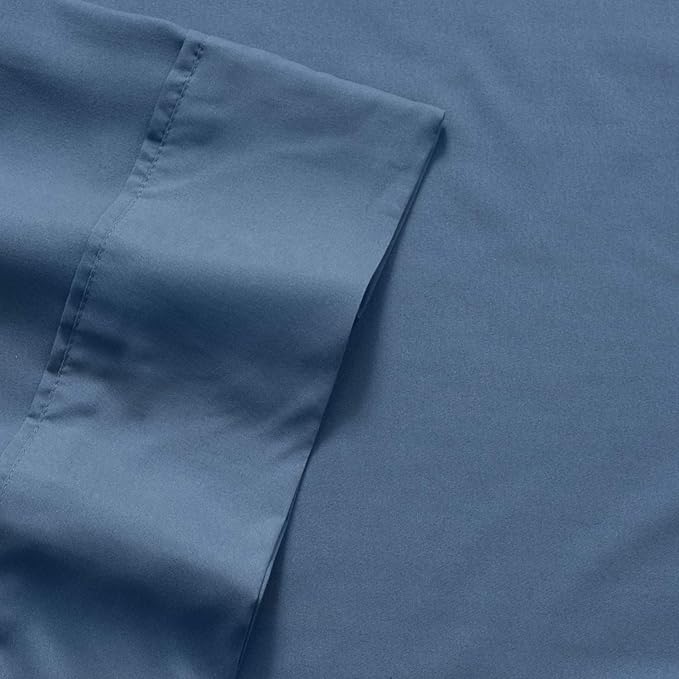 Sweet Home Collection 6 Piece 1500 Supreme Collection Brushed Microfiber Deep Pocket Sheet Set-2 Extra Pillow Cases, Great Value, Split King, Denim