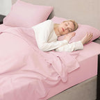 Mejoroom King Size Sheet Set - Soft Microfiber Bed Sheets,Deep Pocket Fitted Sheet, Soft, Breathable, Wrinkle & Fade Resistant - 4 Piece (King, Blush Pink)
