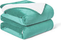 Walensee Sherpa Fleece Blanket (King Size 108”x90” Turquoise) Plush Throw Fuzzy Super Soft Reversible Microfiber Flannel Blankets for Couch, Bed, Sofa Ultra Luxurious Warm and Cozy for All Seasons