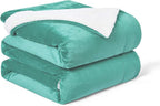Walensee Sherpa Fleece Blanket (King Size 108”x90” Turquoise) Plush Throw Fuzzy Super Soft Reversible Microfiber Flannel Blankets for Couch, Bed, Sofa Ultra Luxurious Warm and Cozy for All Seasons