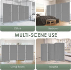 RANTILA 4 Panel Room Divider, 6 Ft Tall Folding Privacy Screen Room Dividers, Freestanding Room Partition Wall Dividers, 136''W x 20''D x 71''H, Grey