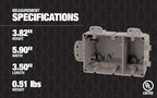 Southwire MSBMMT3G 3 Gang Multi Mount Device Box with Depth Adjustable; Heavy Duty 42lb; Gray