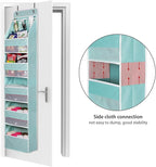 Univivi 6-Shelf Over Door Hanging Organizer Fabric Baby Door Storage with 5 Large Pockets and 3 Small PVC Pockets Wall Mount Hanging Storage Organizers for Baby Essential (Blue)