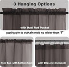 Chyhomenyc Chocolate Brown Sheer Curtains 72 Inch Length 2 Panels, Light Filtering Soft Airy Rod Pocket Voile Window Curtain Drapes for French Door Bedroom Living Room, Each 42Wx72L Inches