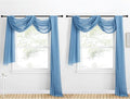 NICETOWN Decorative Stone Blue Window Scarf for Beach, Voile Sheer Curtains Flexible Valances Bed Canopy for Wedding Arch Kids Room, 2 Panels, W60 x L216