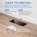 2x10 Inches 4 Pack Heavy Duty Walkable Floor Register - Easy Adjust Air Supply Lever Decorative Floor Vent Covers, Boston Design Vent Covers for Home - Satin Nickel