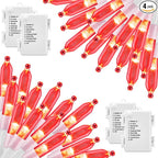 Red String Lights Battery Operated, 4 Pack 8 Feet 20 LED String Lights with 8 Modes Waterproof Tree Lights for Outdoor Indoor Holiday Party Garden Tree Decorations