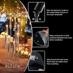 16PCS 8 Arm Arcylic Candelabra Centerpieces for Tables,Clear Candlestick Holders Decor Wedding Centerpiece with Shade for Anniversary Party Brithday candelabros para centros de mesa