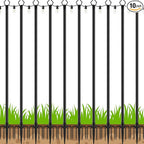 10 Pack 10Ft String Poles, Poles for Outside String Lights,Outdoor with Fork,Metal Poles Stand for Patio,Backyard,Deck
