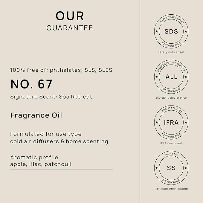 VINEVIDA [128 Oz] Spa Retreat Fragrance Oil for Cold Air Diffusers - Essential Oils for Diffuser Oil Refill & Air Freshener Room Spray