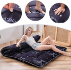 MAXYOYO Japanese Futon Mattress Floor Mattress Sleeping Pad Foldable Bed Roll Up Camping Cushion Floor Lounger Bed Couches and Sofas Couch Topper, Moon and Star, Queen Size